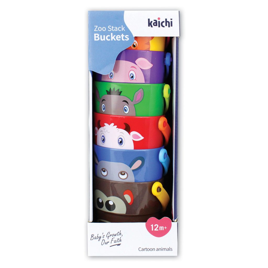 Zoo Stack Buckets (6 Pcs) (+12 Months) | Wildlife Toys UK